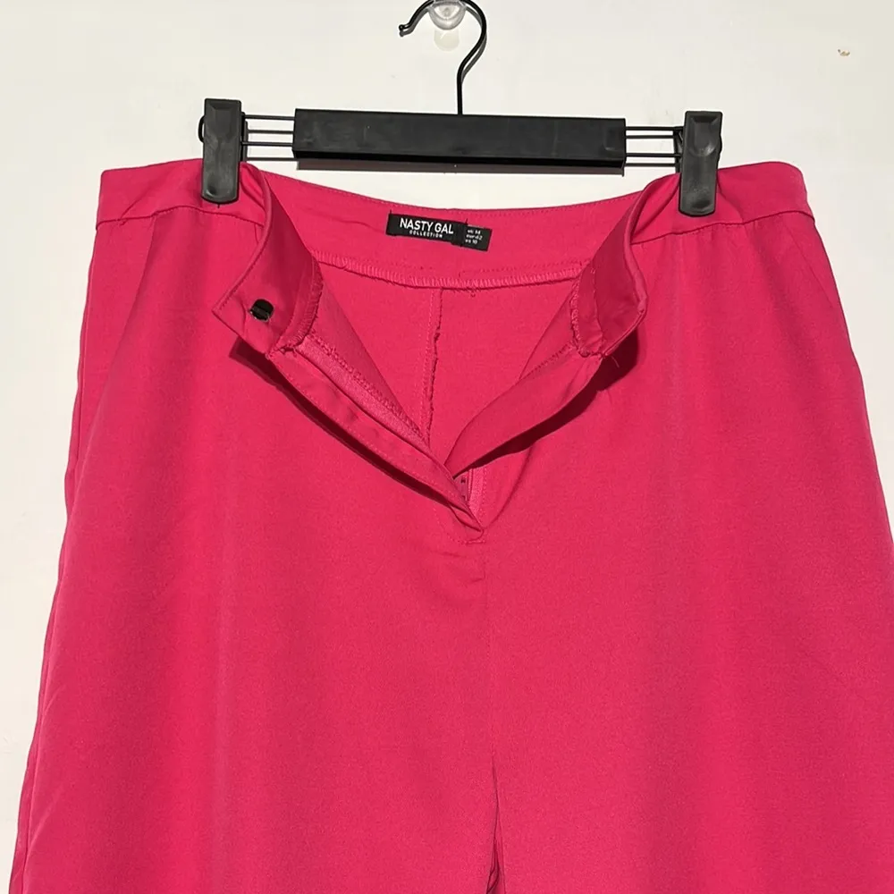 NEW Nasty Gal Hot Pink Tailored High Waisted Wide Leg Pants Size 10 - Image 6