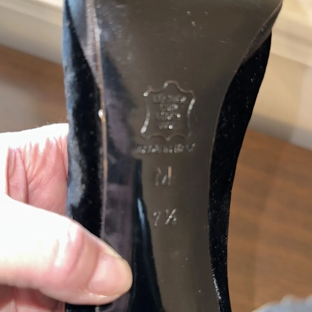 Yves Saint Laurent Suede Heels, Size 7.5 Black - Image 12