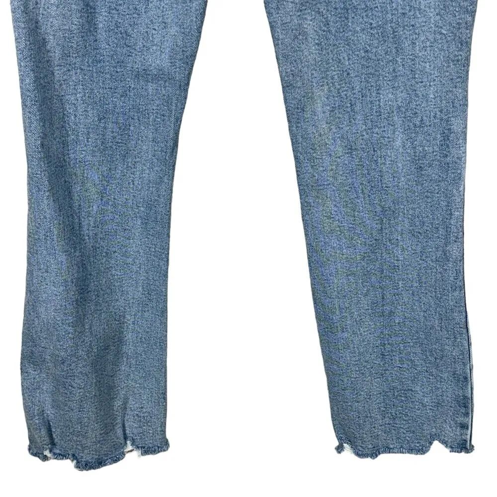 Pistola SZ 26 Jeans Distressed Frayed Hems Mid-Rise Light Wash Whiskered Blue - Image 7