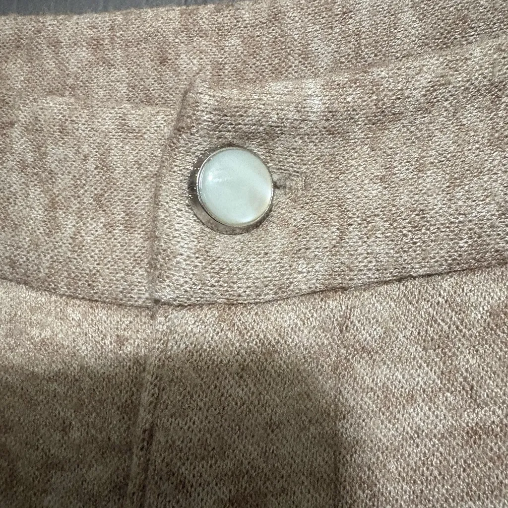 PAIGE Kara Knit Light Tan Wide-Leg Pants - Image 4