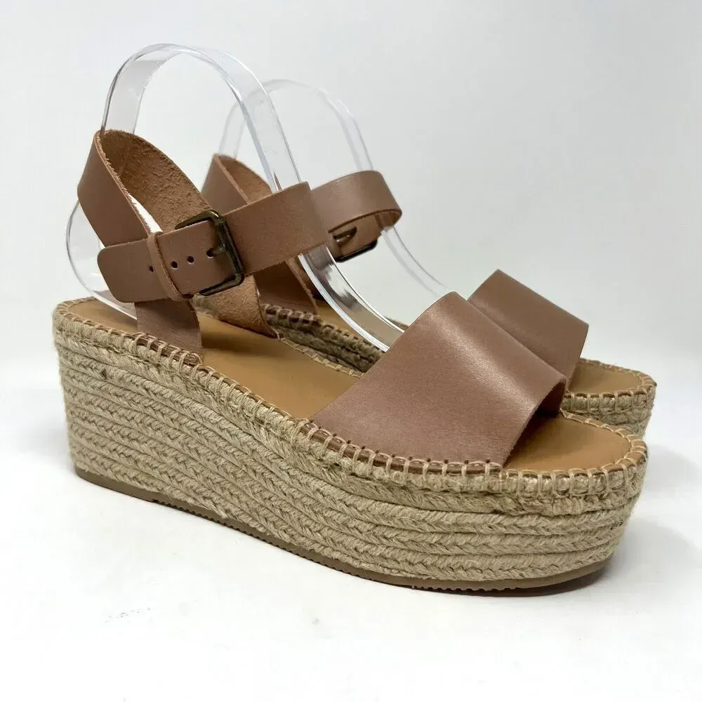 Soludos Tan Leather Slingback Platform‎ Minorca Espadrille Sandals Size 10 - Image 2