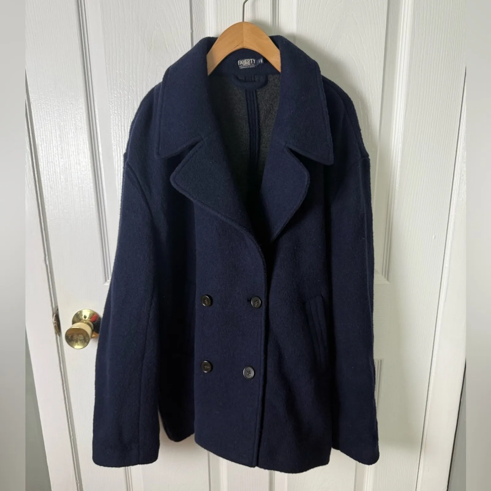 Faherty Atlantic Knit Peacoat Navy L - Image 3