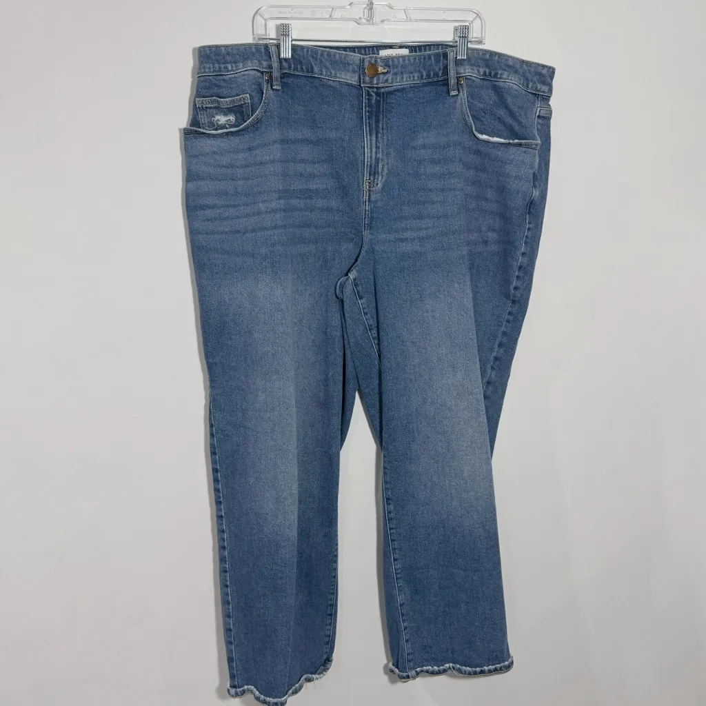 Lane Bryant Signature Fit Mid Rise‎ Relaxed Straight Jean In Medium Blue Size 24 - Image 2