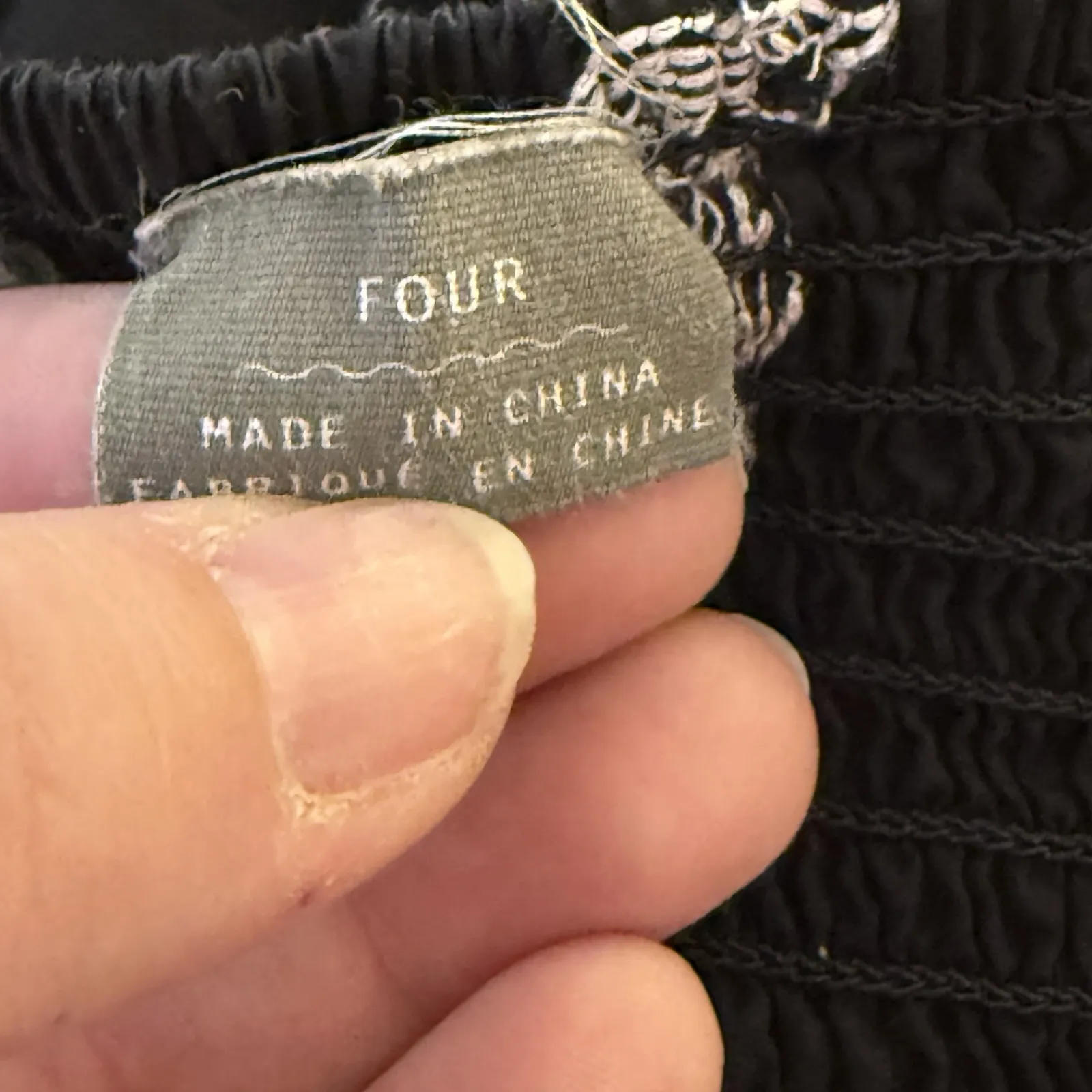 Girls From Savoy Anthropologie Black White Smocked Swallow Halter Top Size 4 - Image 9