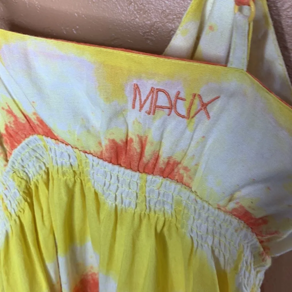 Matix Orange & Yellow Tie Dye Stripe Tank Size XS Yellow - Image 6