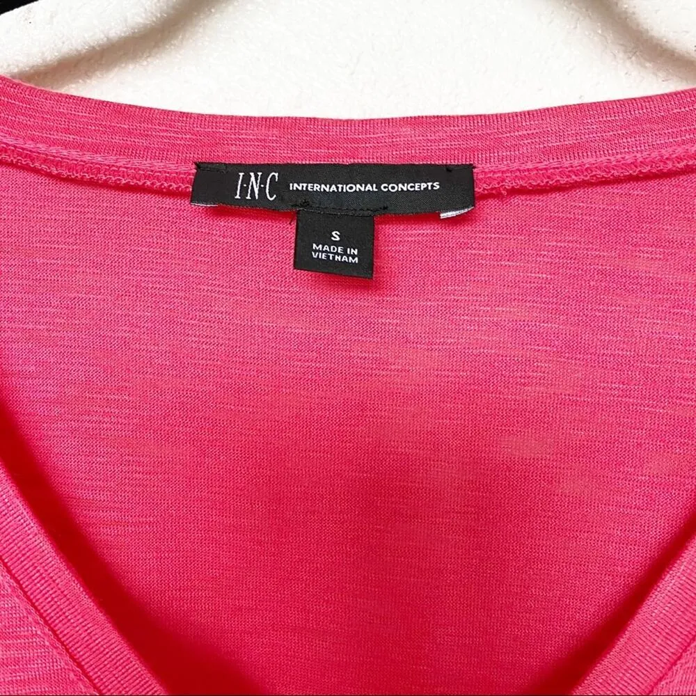 INC International Concepts Tier Ruffle Sleeve Top Size Small Pink - Image 4