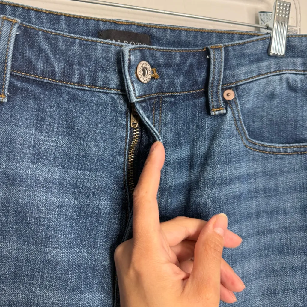 Talbots Modern Ankle Jean‎ Sunset Wash Velvet Trim Detail Size 14 - Image 6