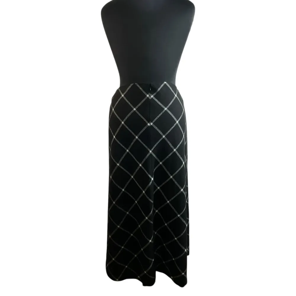 Jessica London Wool Blend Maxi Black and White Checkered Skirt - Image 9