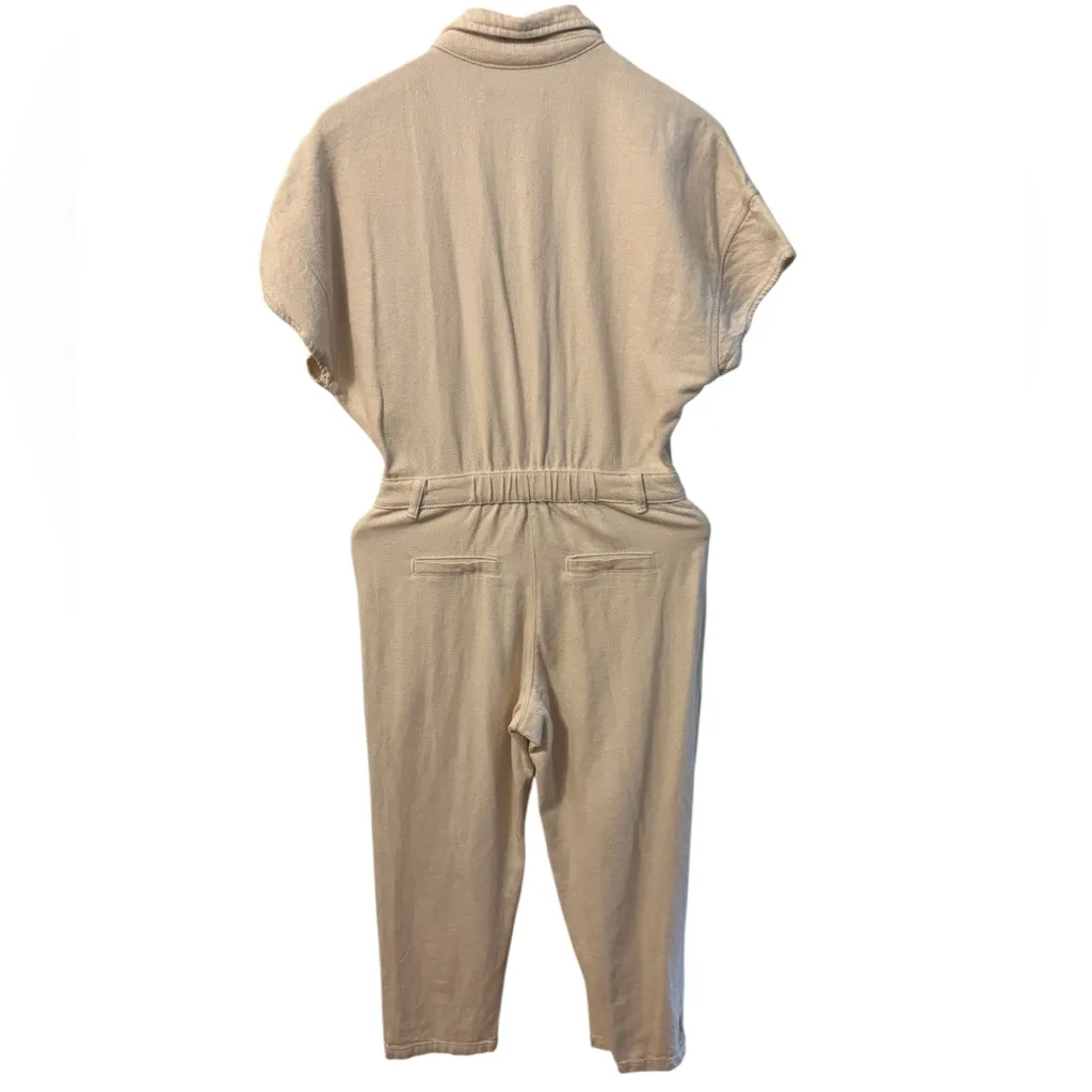 Zara Cream Button-Up Jumpsuit - Image 3