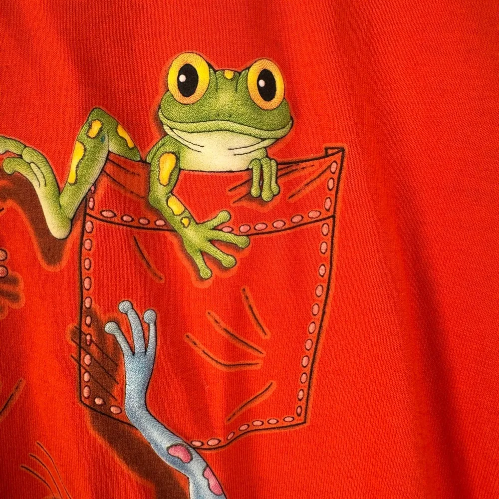 Global Impressions 2001 Florida Frog Vintage Y2K Fruit of The Loom Tee Medium - Image 3