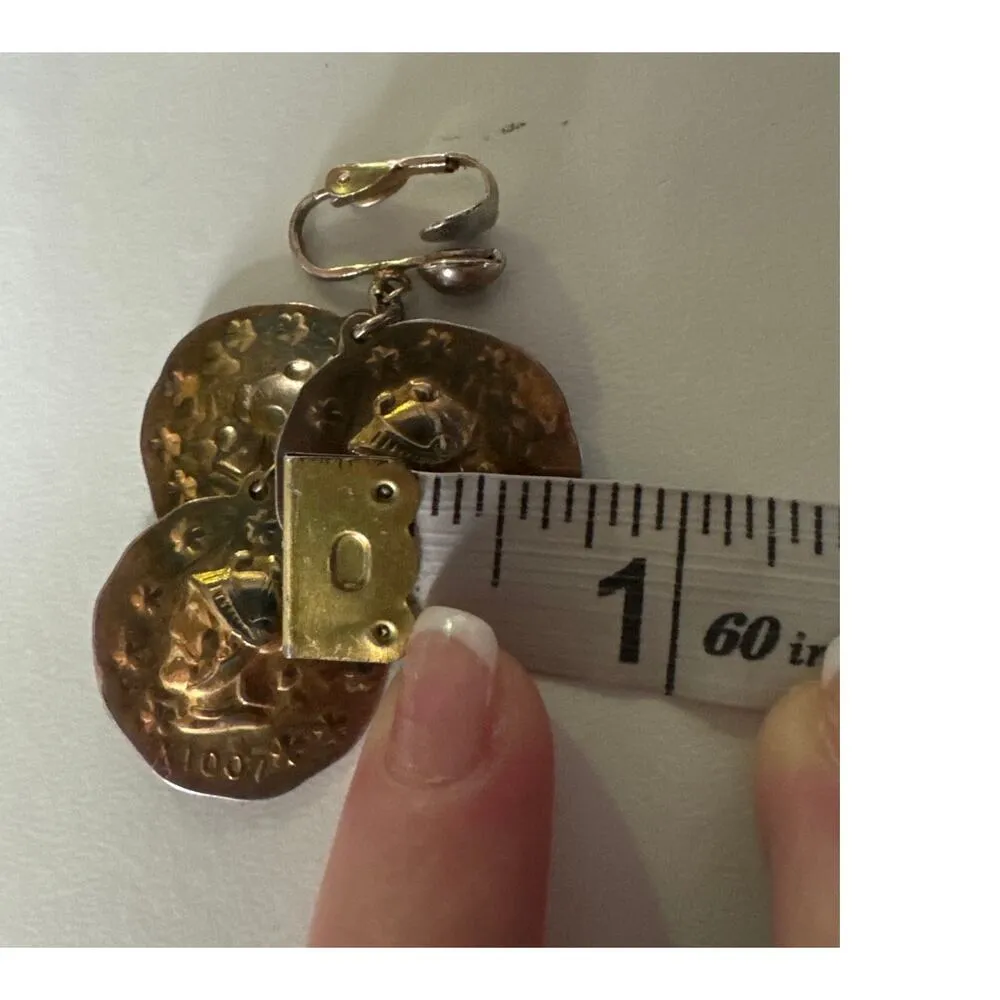 Vintage Dangling Coin X1007 Clip on Earrings - Image 8