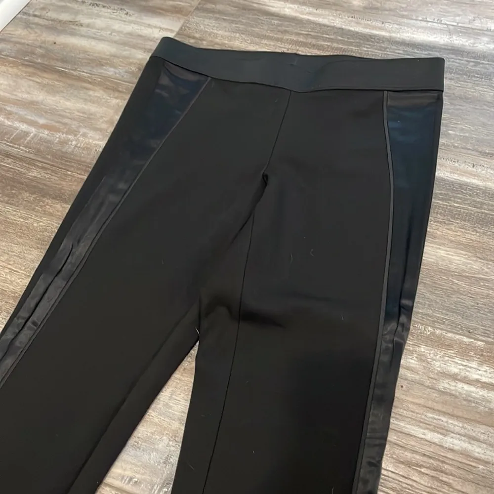 Vince Black Ponte Knit Legging with satin side detail medium - Image 2