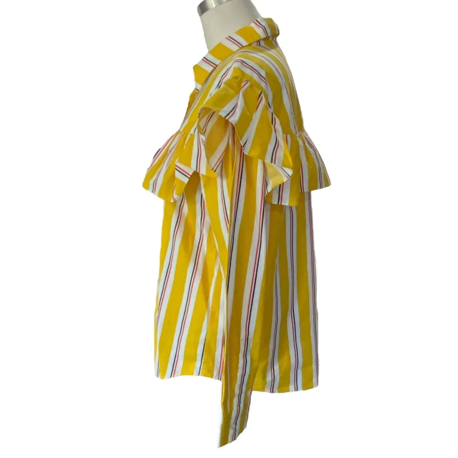 Clare V. Charlotte Top Women's size Small marigold Stripe - Image 4