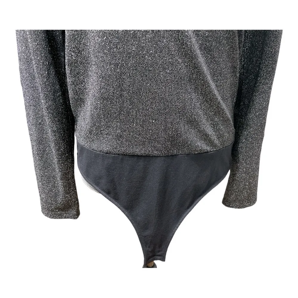 Ann Taylor Factory Shimmer black and Silver bodysuit New size L - Image 5