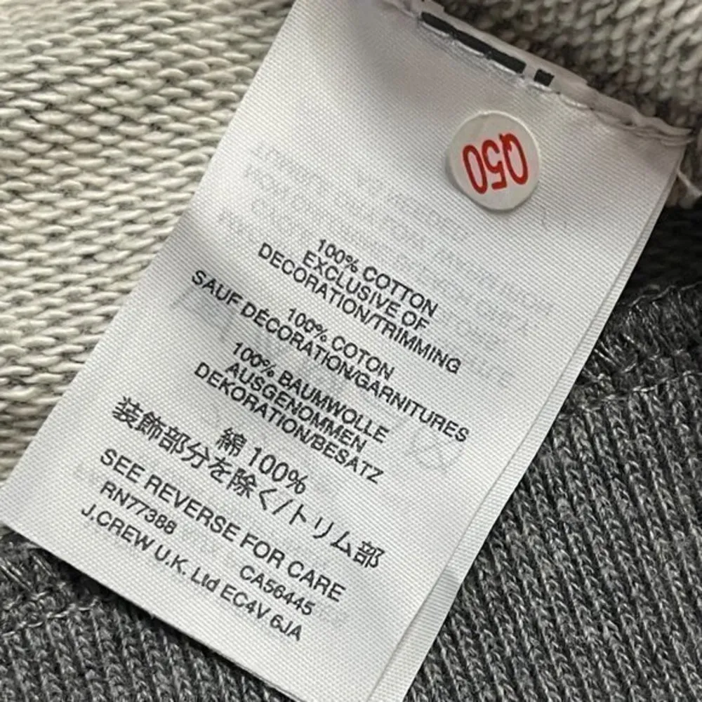 J. Crew Women's Gray and Black Long Raffle Sleeve Slim Fit Sweatshirt Size Small - Image 7