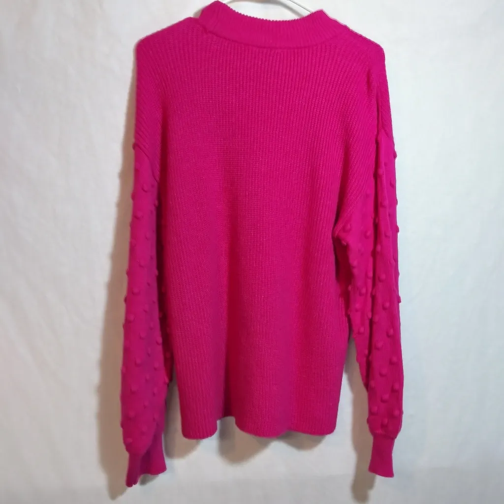 Vince Camuto Women's Bobble Stitch Sleeve Pullover Sweater Aurora Pink Size XL - Image 8