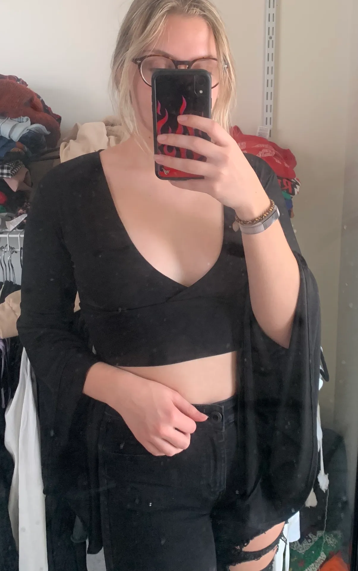 Black Crop Top Size M - Image 2