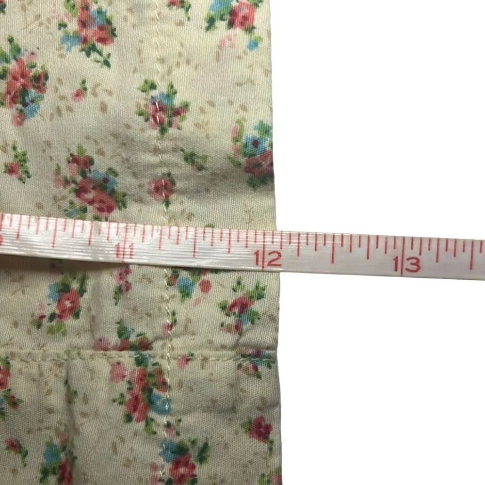 Poetry NWOT Cream Pink Blue Floral Ruffle Front Spaghetti Strap Crop Top Sz S - Image 8