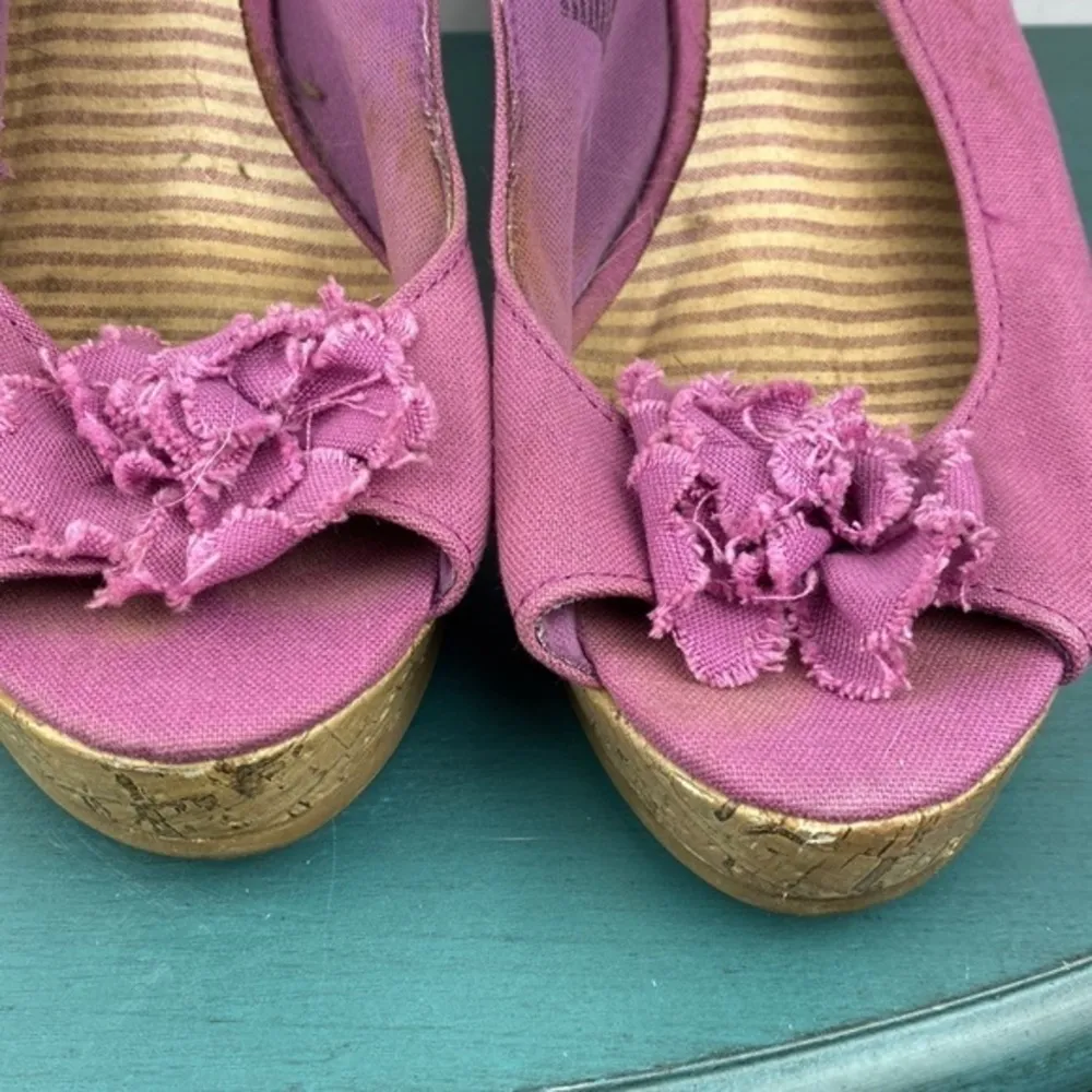 American eagle sling back wedge sandals size 10 Purple - Image 2