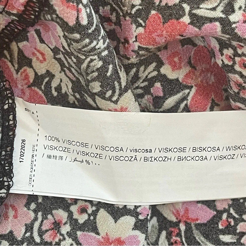 Mango Floral Print Side Slit Camisole Bias cut maxi Slip Dress, Sleeveless, Sz 6 - Image 13