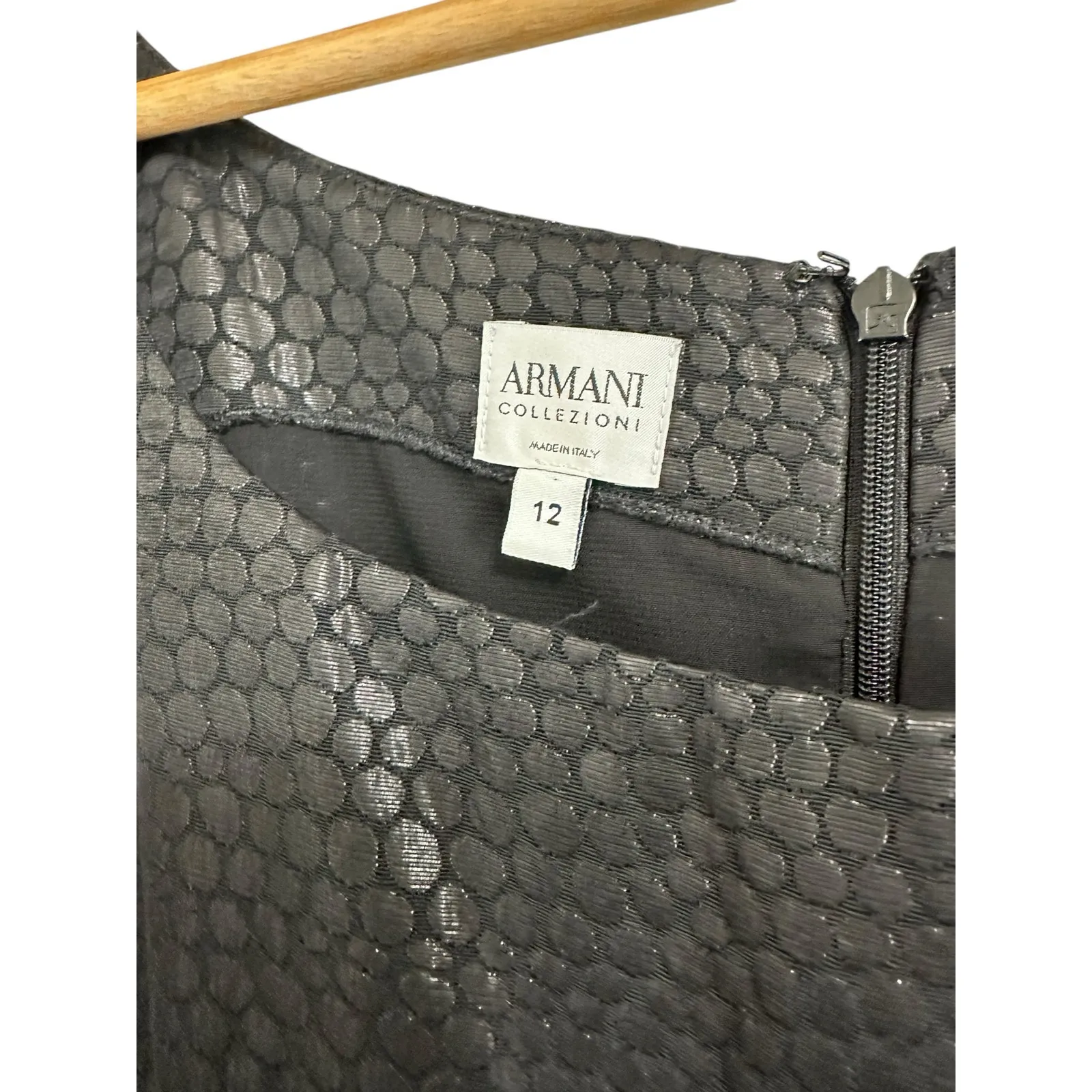 Armani Collezioni women's black shift dot printed sleeveless dress size 12 - Image 3