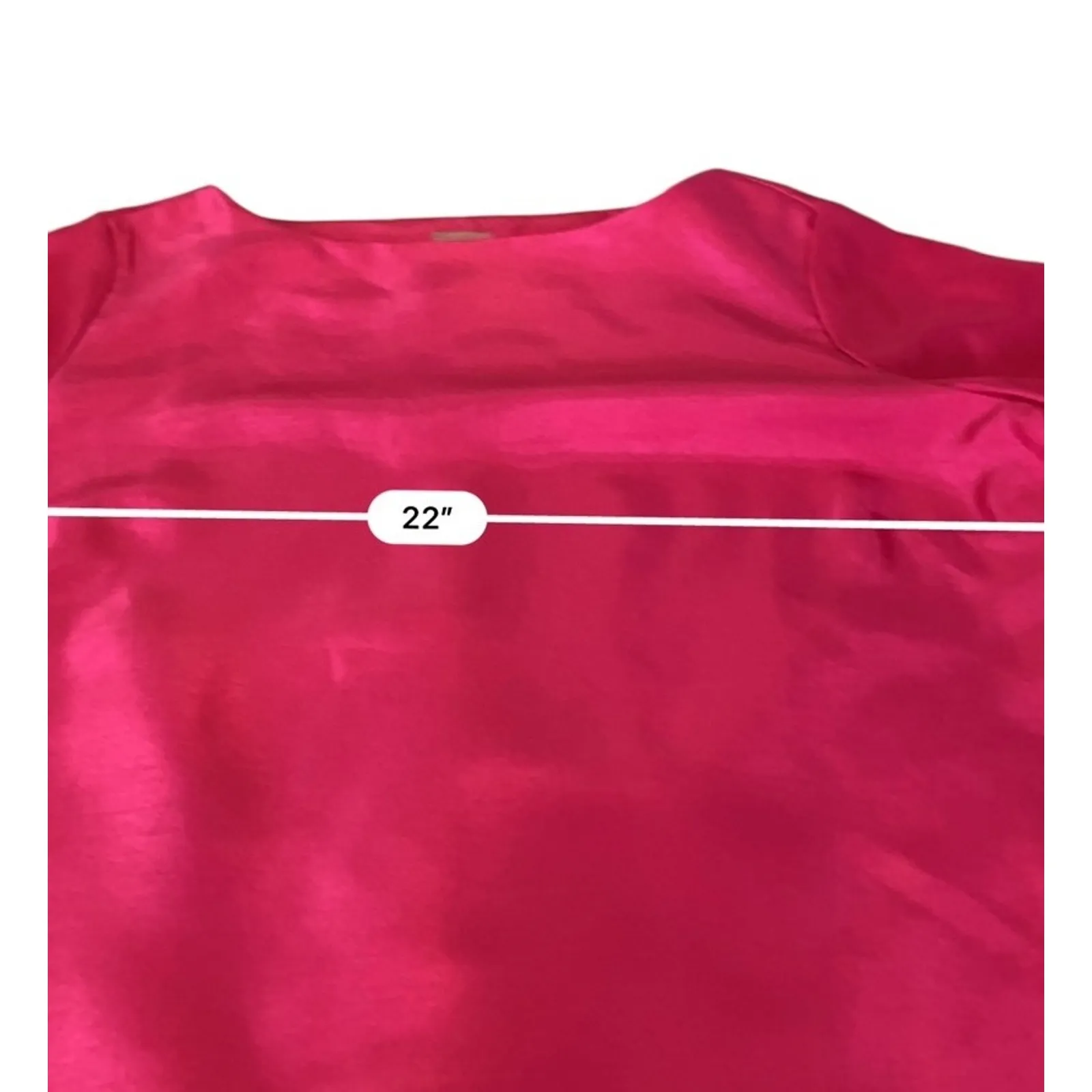 CHICO’S Size 2 (L, 12/14) Fuchsia Pink Boat Neck 3/4 Sleeve Blouse Top NYE - Image 6