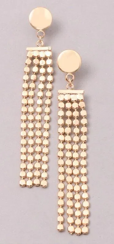 Gold Tassel Earrings - Image 2