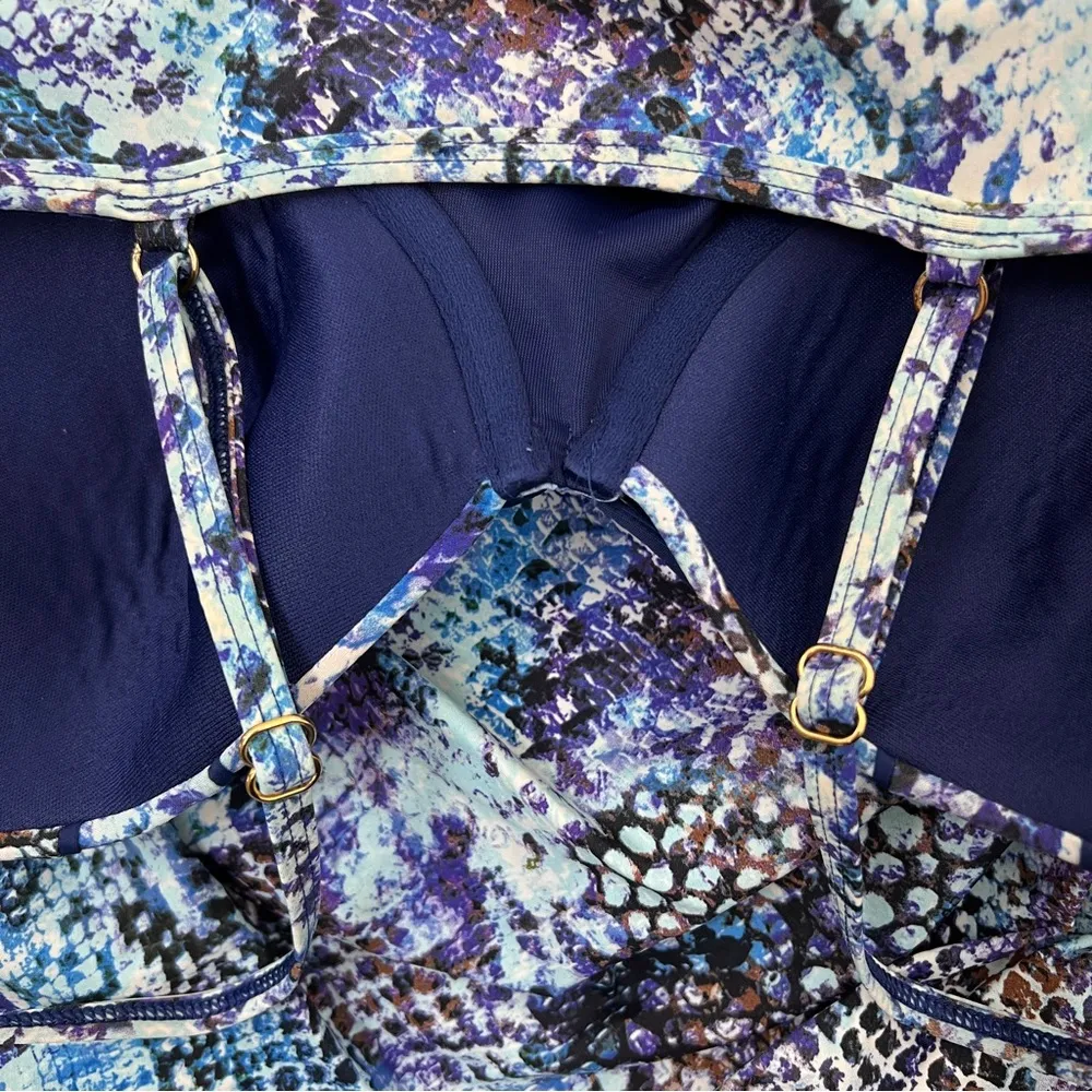 Blue Python Nile Bra-Llelujah One Piece Swimsuit 8 B/C - Image 4