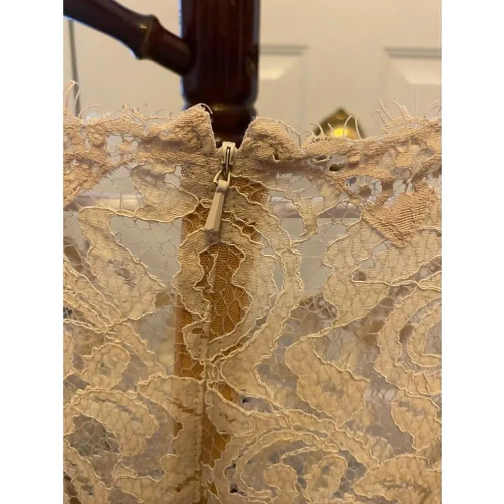 Women's Tadashi Shoji Blue and White Lace Dress Size 8 - Image 7