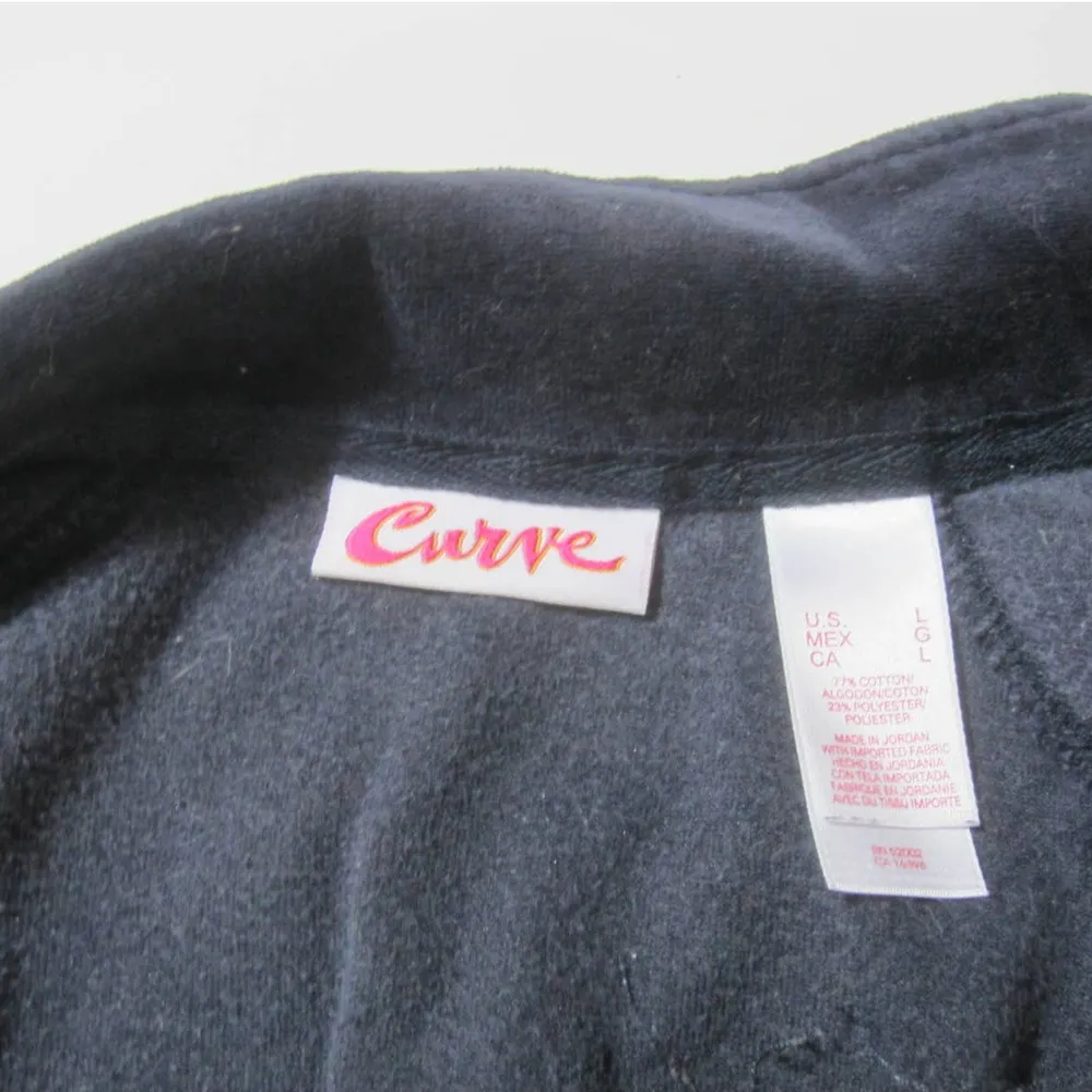 CURVE Blue Full Zip Up Hoodie Cropped Hooded Sweatshirt Womens Size L Size L - Image 3