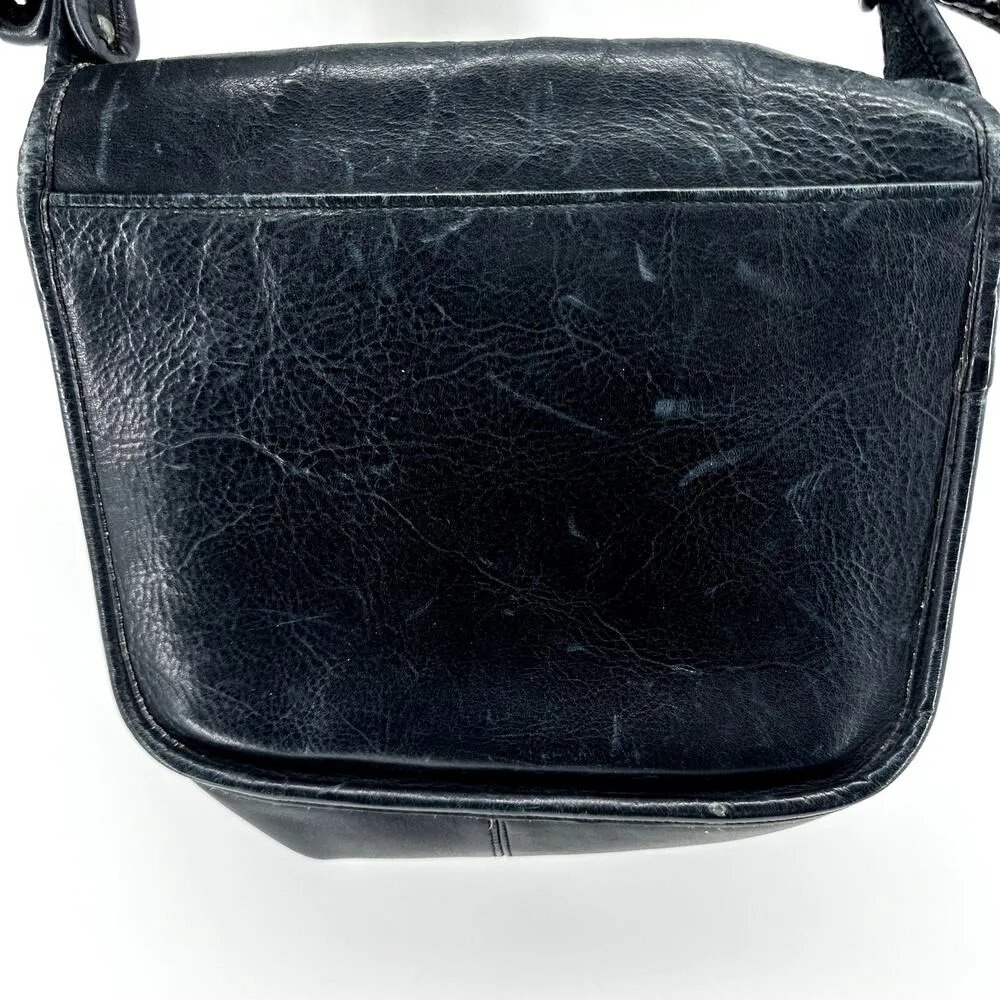Vintage Coach Legacy Small Flap Crossbody 70s NYC Bag Turn Lock Leather Black - Image 4