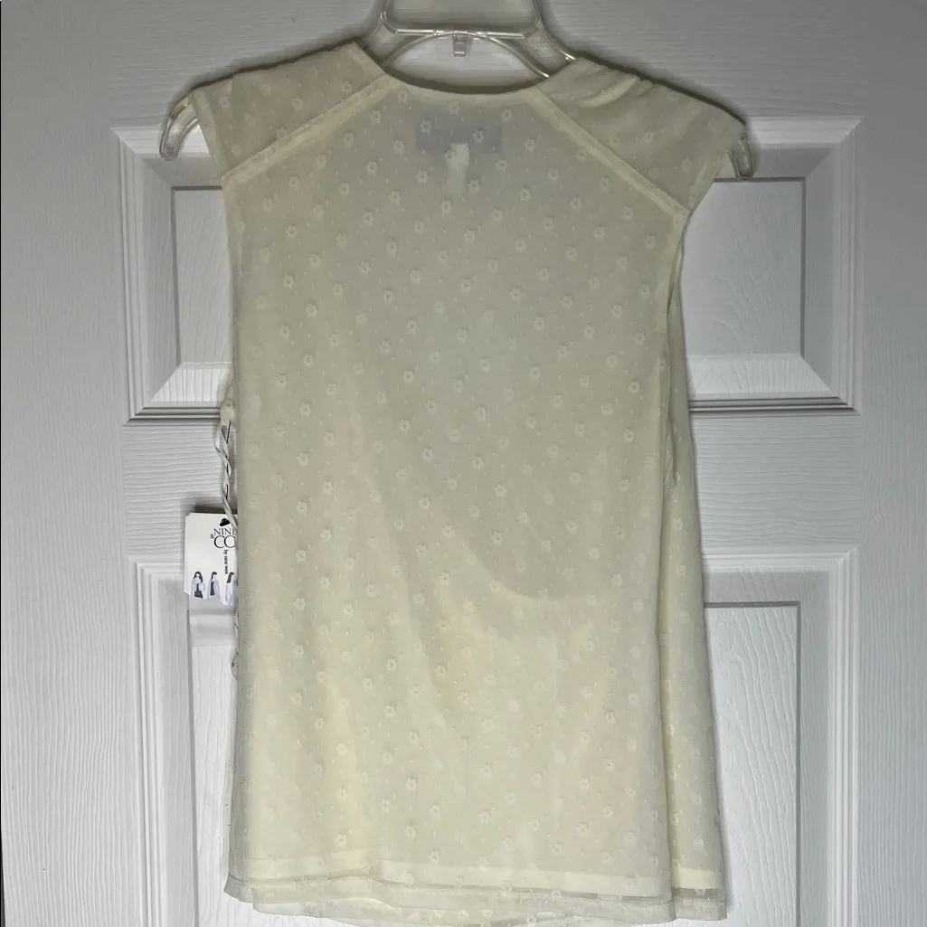 Nine & Co. Cream Dotted Blouse - Image 5