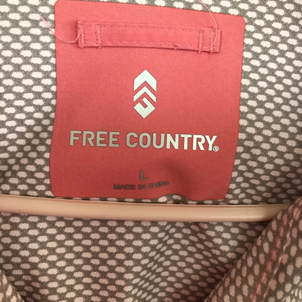 FREE COUNTRY Womens Windbreaker Jacket Size Large Zipped Front Hood Fold Away - Image 6