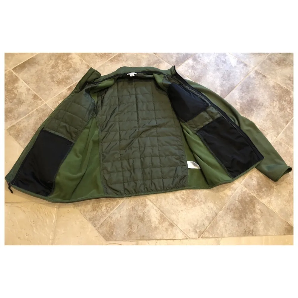Orvis puff jacket army green long sleeve large soft shell full zip - Image 7