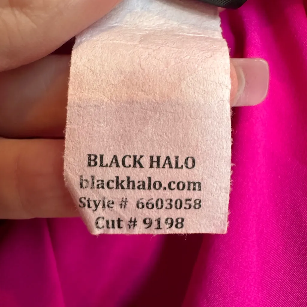 Black Halo Vibrant Pink Jackie Cady Bi-Stretch Dress Party Cocktail Size 4 S - Image 14