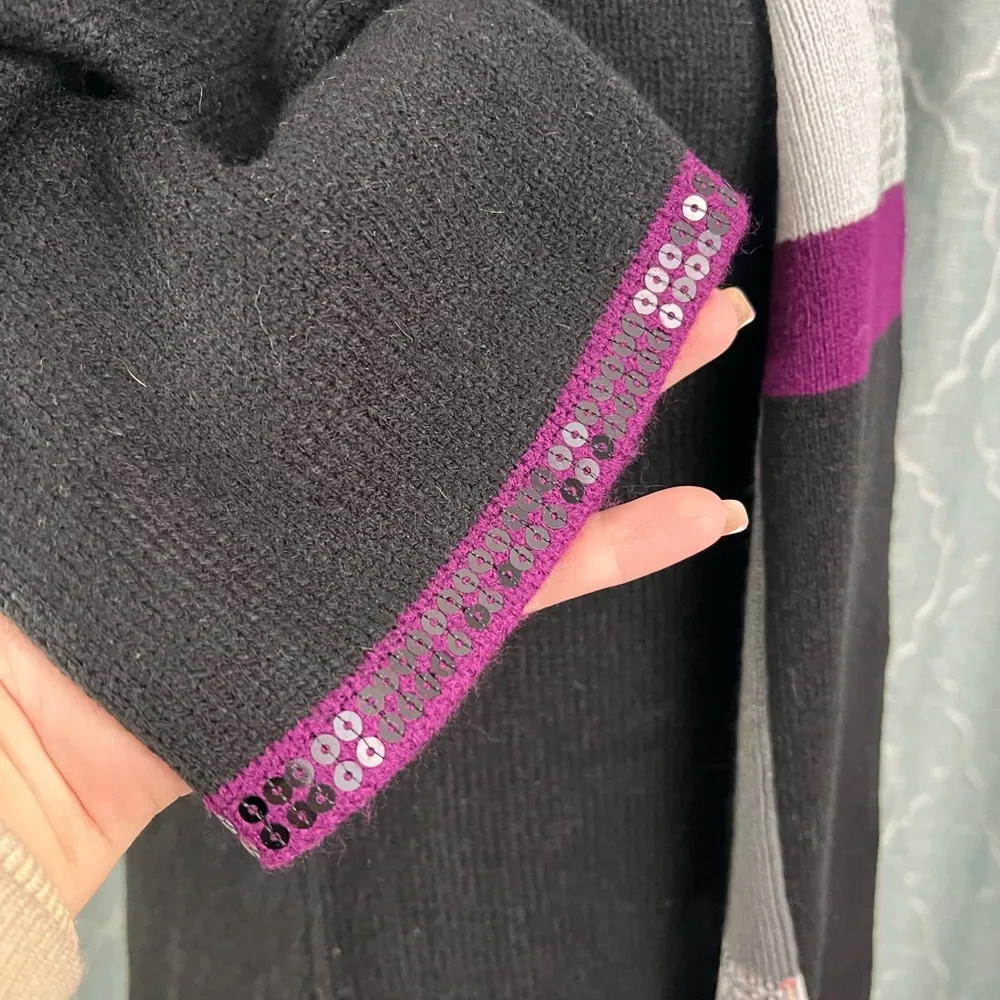 Style & Co NWT -  Black Sequin Trim Knit Sweater Dress & Scarf Set - Size S - Image 5