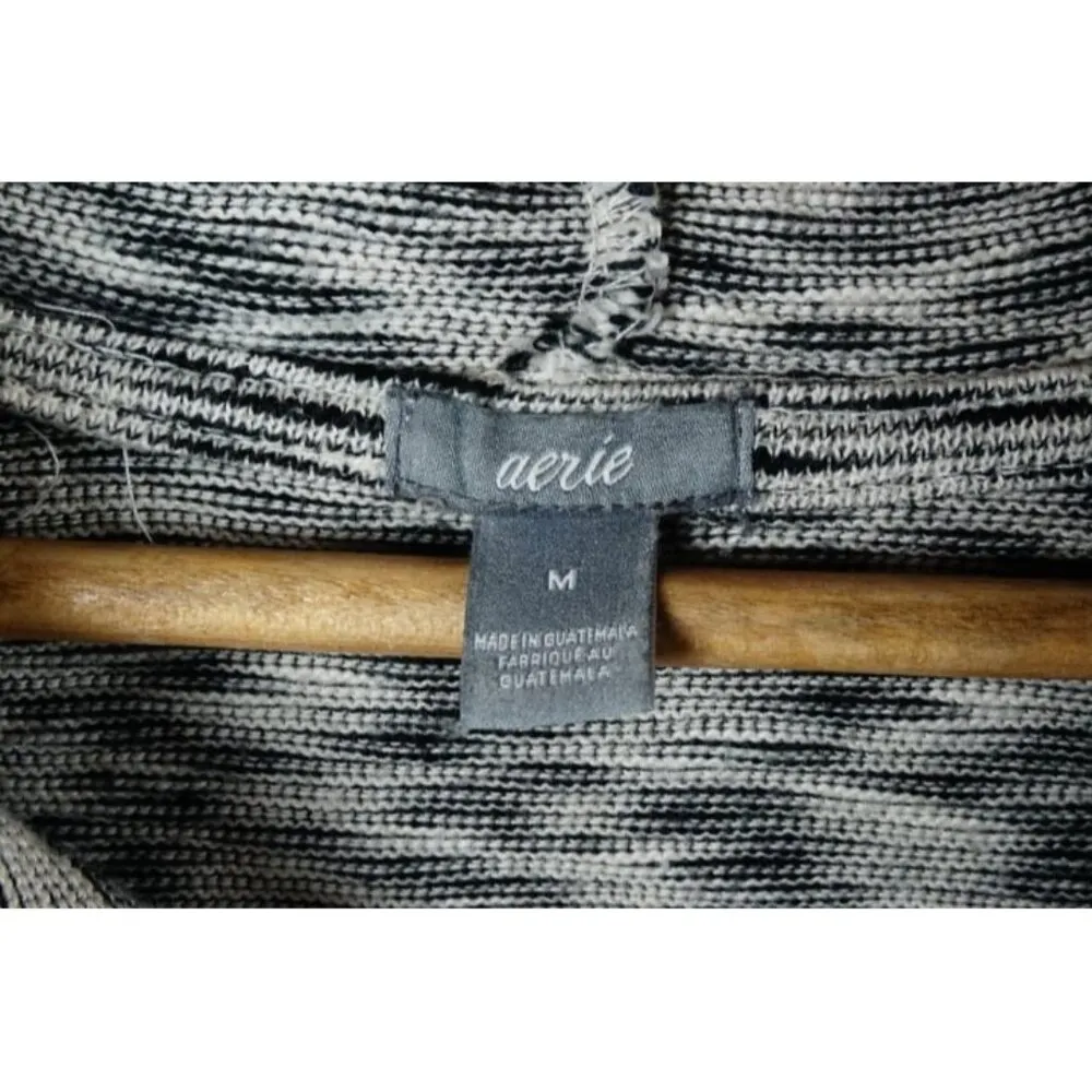 Aerie Women's Medium Space Dye Marled Knit Pullover Hoodie Raglan Long Sleeves - Image 5