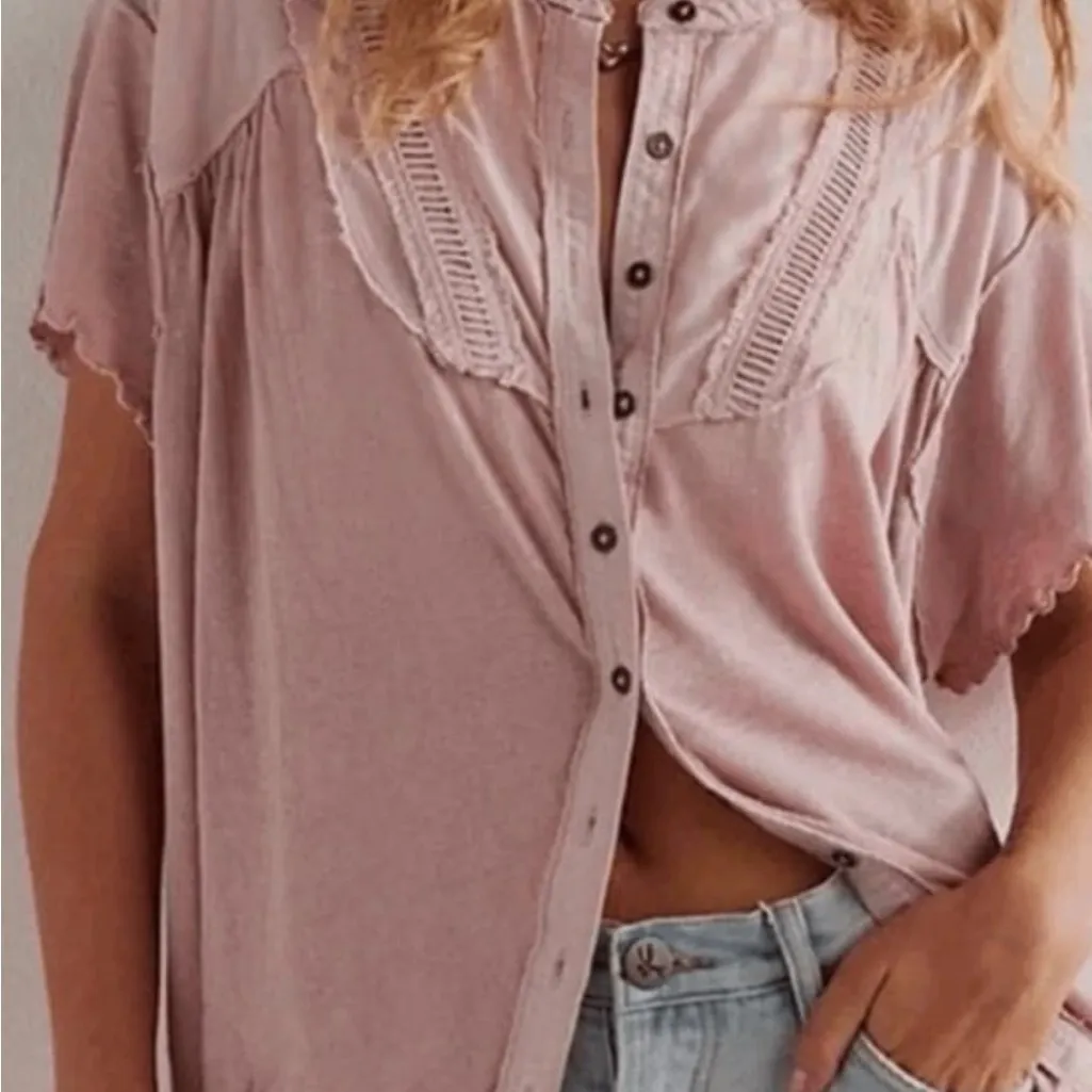 Free People Sophia Henley Top. Size XS - Image 2