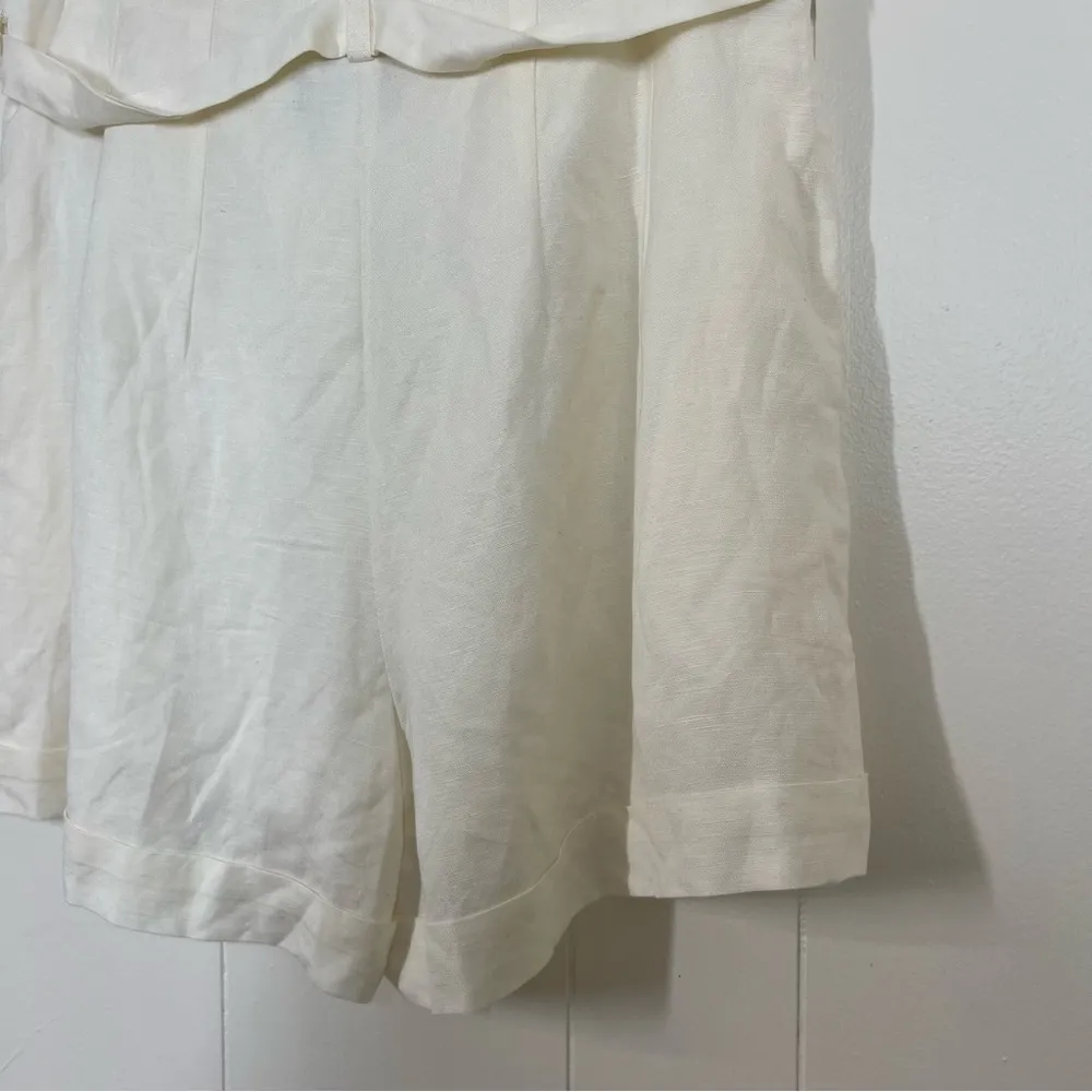 Vici Cream Linen Blend Paperbag Shorts - Image 11