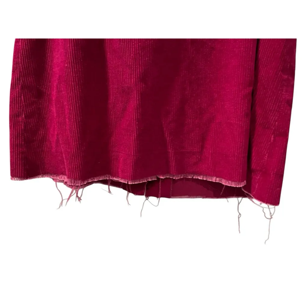 Vintage 70s L.L. Bean Corduroy Midi Skirt Women's Size 16 Magenta Made In USA - Image 7