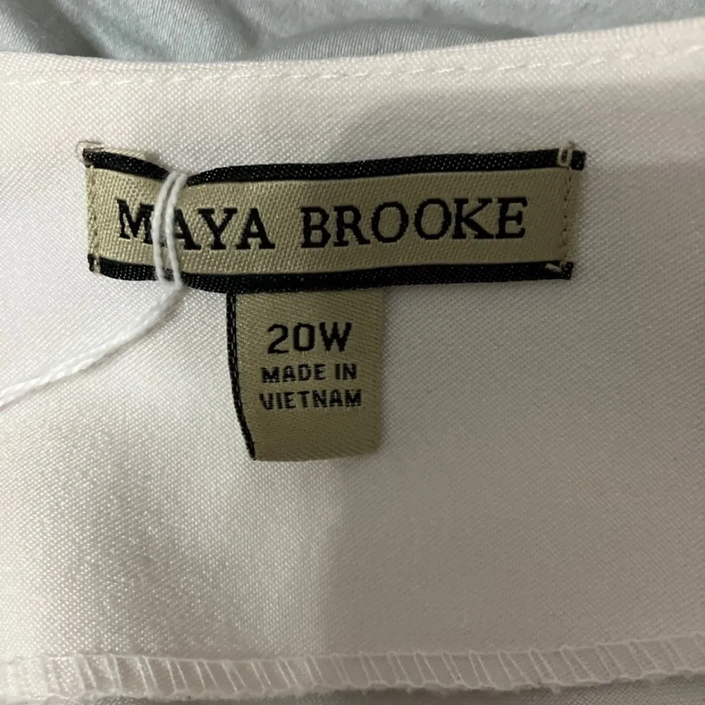 Maya Broke Sz 20 2X Sleeveless Floral Print Midi Skirt White - Image 4