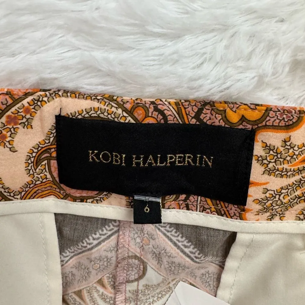 Kobi Halperin Laura Paisley Cropped Pants Orange Size 6 - Image 2