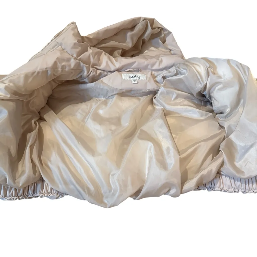 Sebby‎ Hooded Puffer Coat Women’s Size XS Beige Cream Oversized Winter Jacket - Image 6