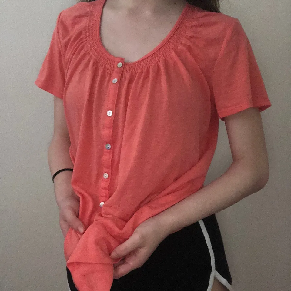 orange button down pajama shirt - Image 3