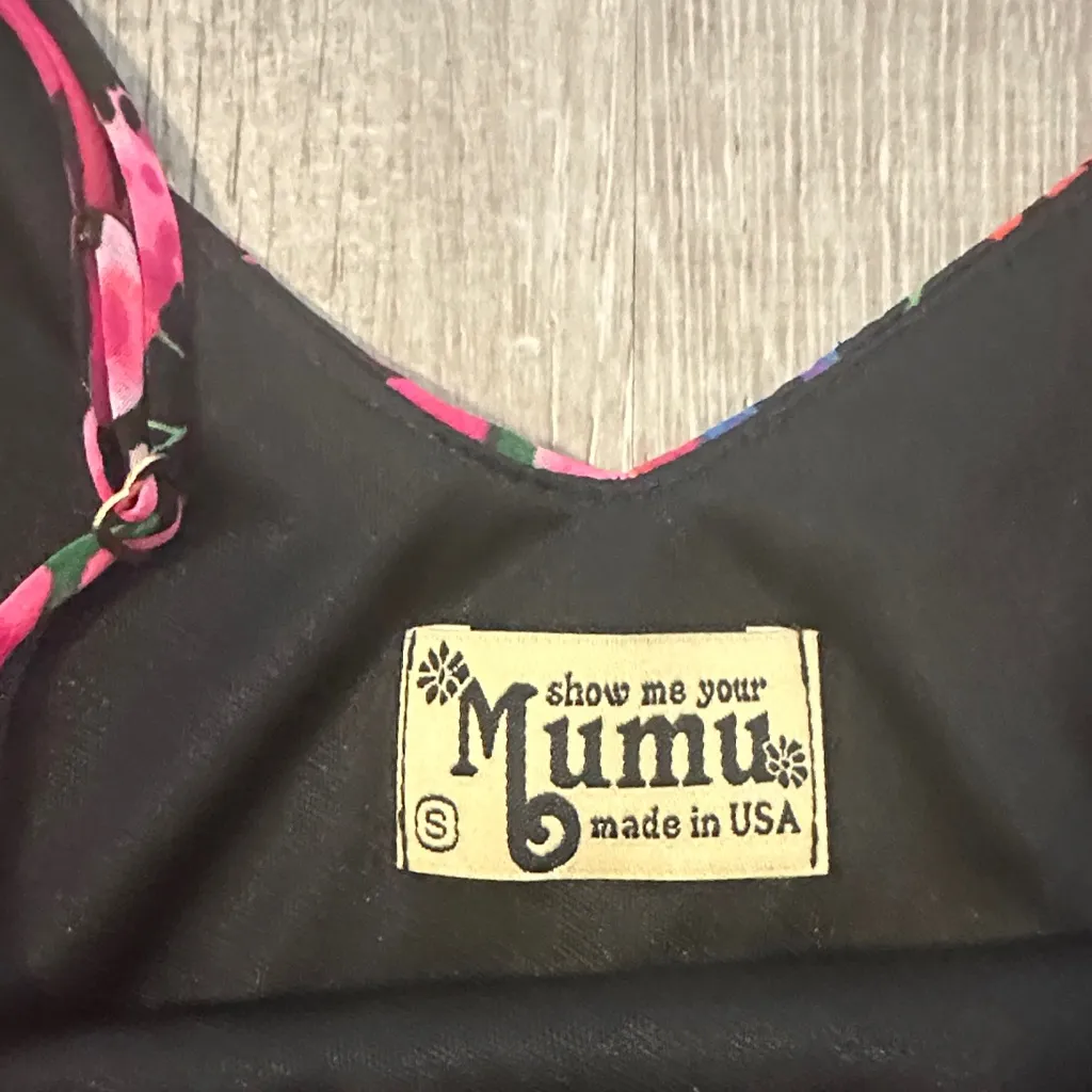 Show Me Your MuMu Floral Camisole - Black and Multicolor - Image 2