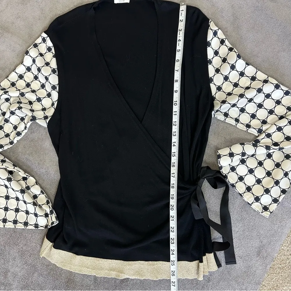 OLTRE Sweater Wrap Cardigan Black Size XL - Image 5