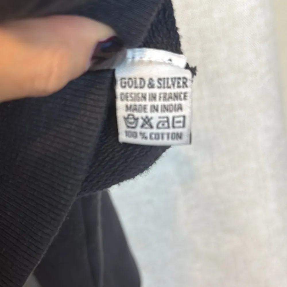 Gold and Silver Woman’s Black Sweatshirt with Colorful Beaded Ruffle Details Med - Image 5