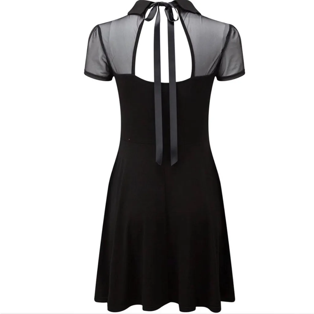 Killstar Vampyra Black Night Creature Gothic Dark Edgy Angel Skater Dress - Image 4