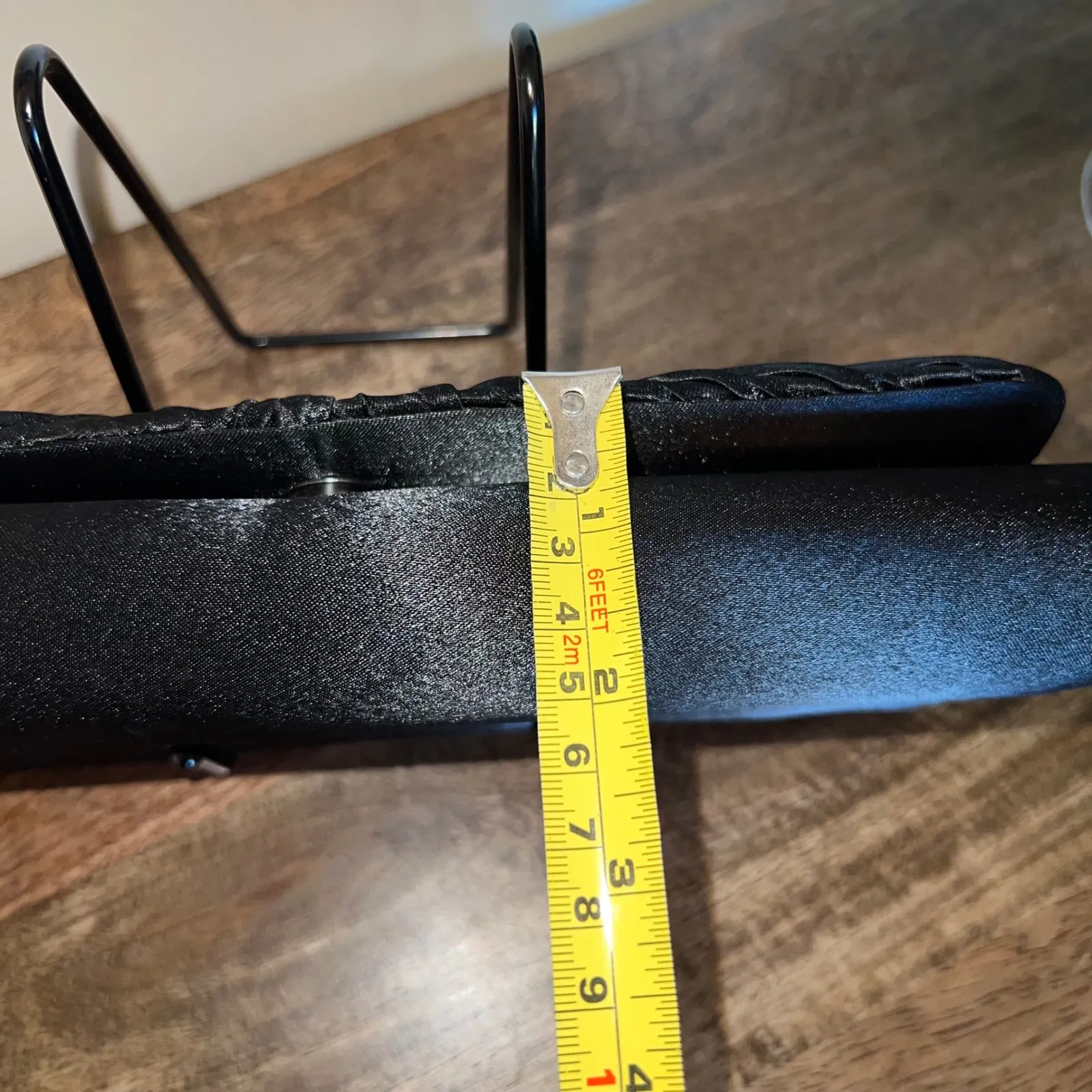 Gunne Sax Black Ruched‎ Clutch Rhinestone Flower Evening Bag Formal Purse - Image 4