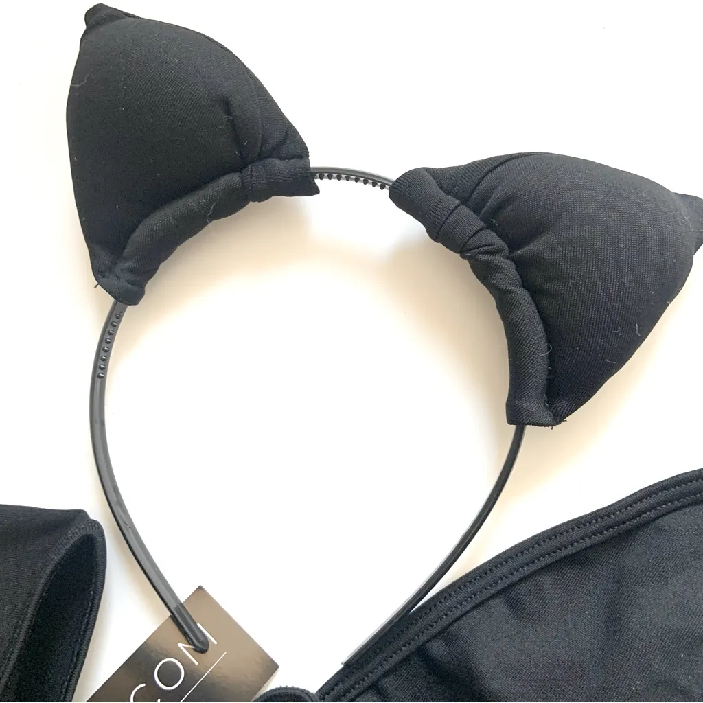 Yandy Black Cat Strappy Thong Bodysuit Lingerie Costume Size S/M NEW - Image 4